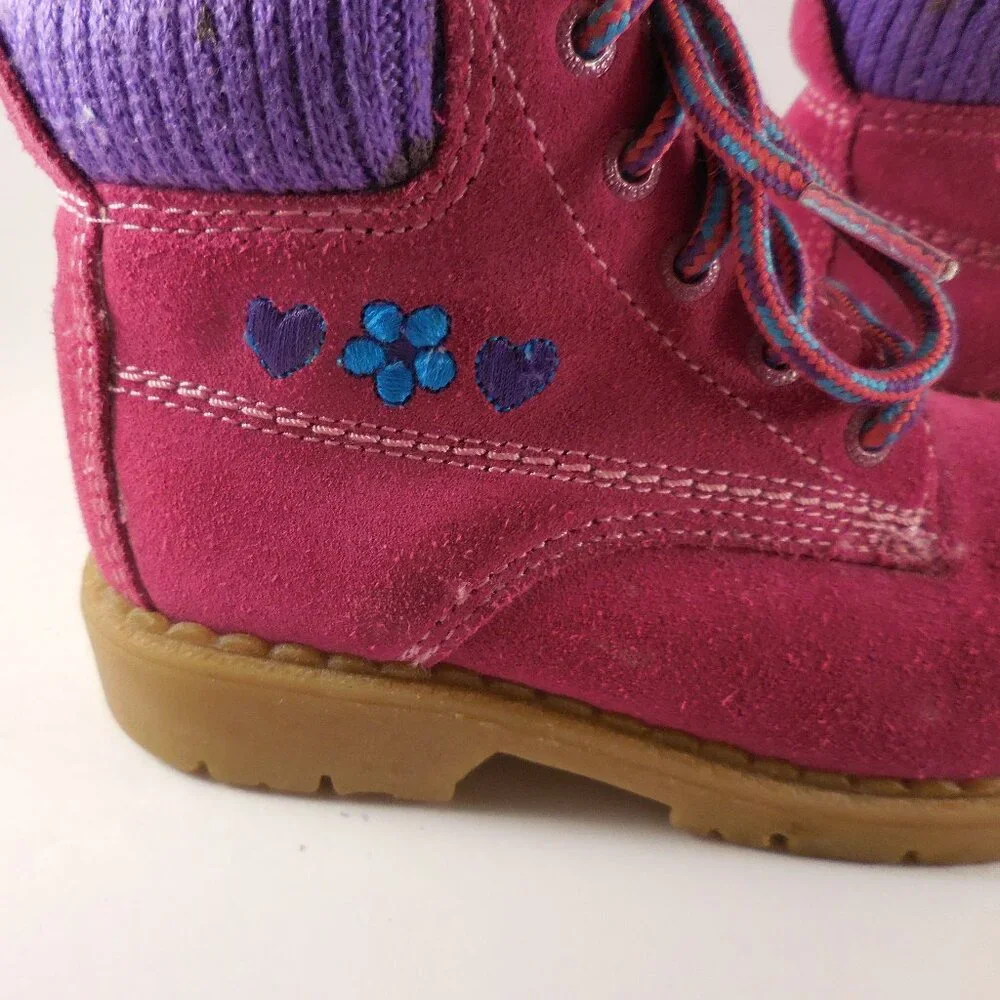 Pink Suede Boots for Kids – Size 9